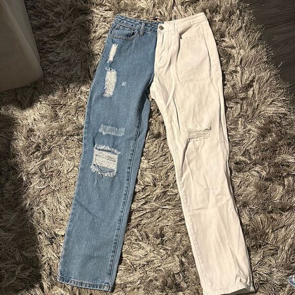 Womens Shein Two Toned Jeans size Small size 26‎ - Picture 1 of 6